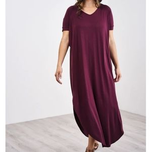 Latched Mama Maroon Nursing Maternity Dolman Maxi Large